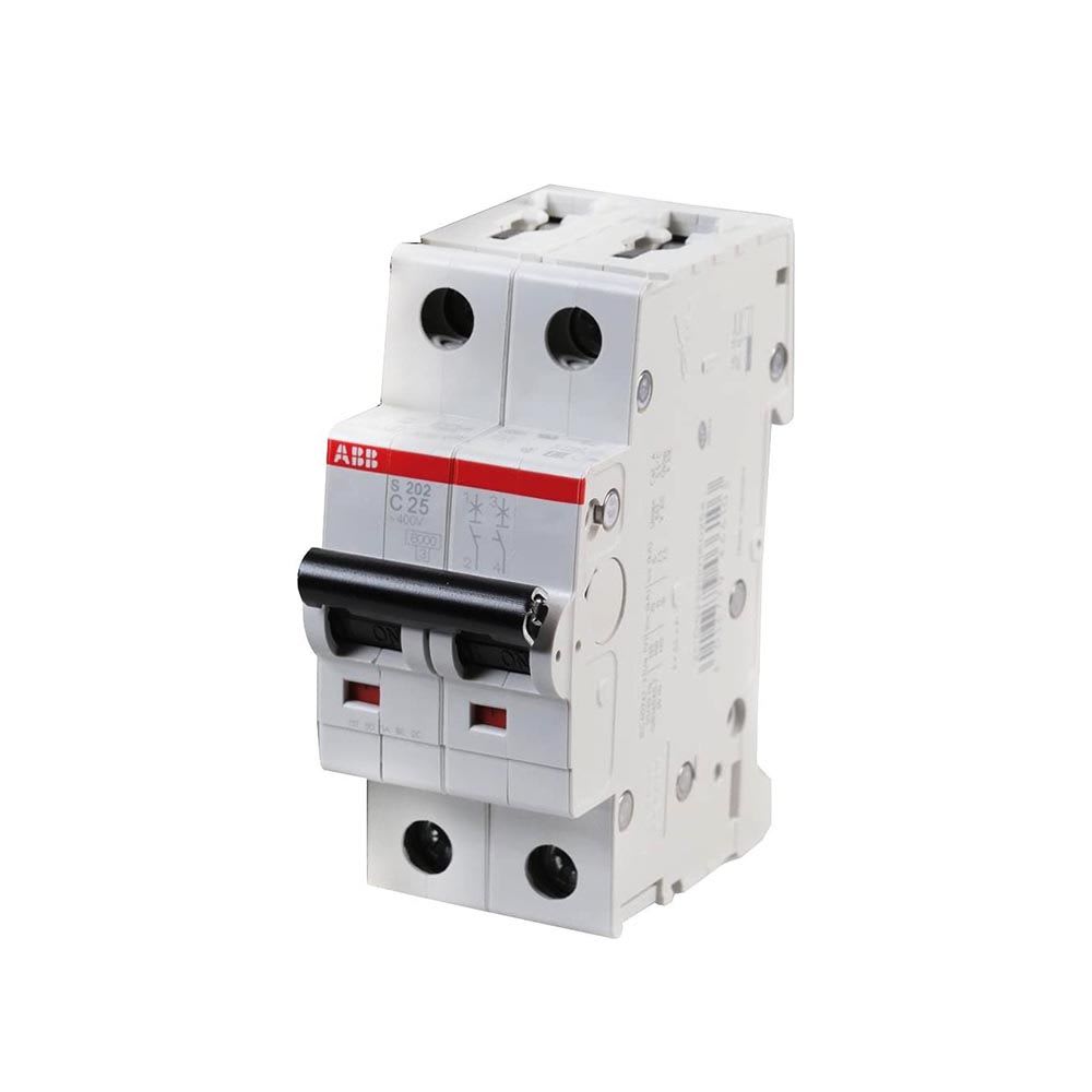 INTERRUPTOR TERMOMAGNETICO 2X25A 20/10KA 230/400V TIPO C DIN 2CDS252001R0254 ABB