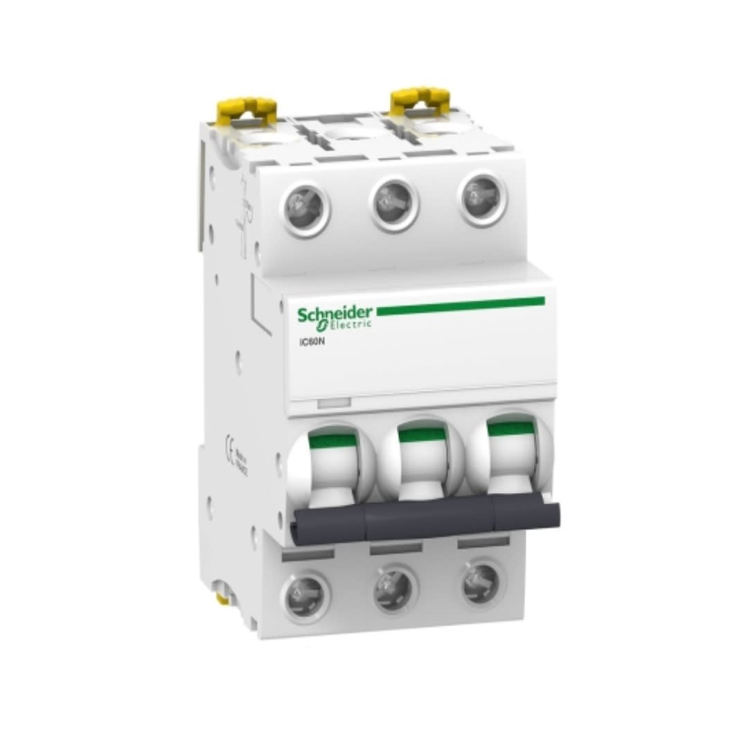 INTERRUPTOR TERMOMAGNETICO 3X10A 20/10/6KA 240/400/440V TIPO C IC60N DIN A9F74310 SCHNEIDER ELECTRIC