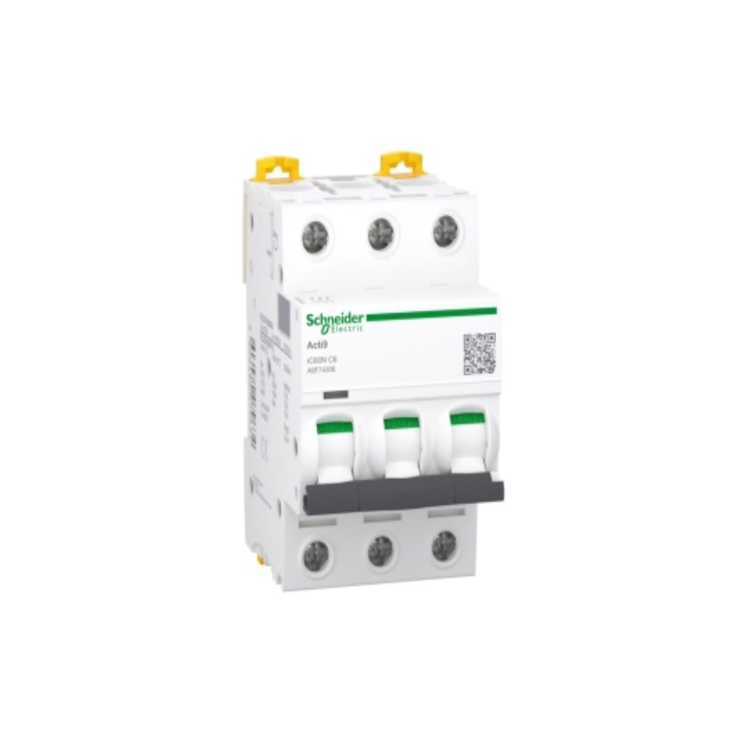 INTERRUPTOR TERMOMAGNETICO 3X6A 20/10/6KA 240/400/440V TIPO C IC60N DIN A9F74306 SCHNEIDER ELECTRIC2