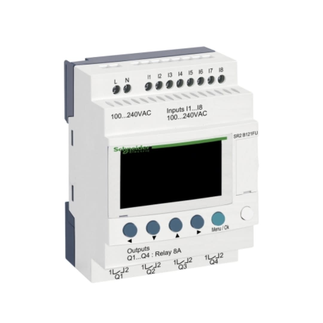 RELE INTELIGENTE 8 ENTRADAS 4 SALIDAS 100-240VAC CON RELOJ SR2B121FU SCHNEIDER ELECTRIC