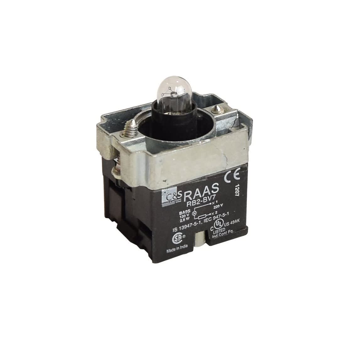 CUERPO DE LUZ PILOTO 22MM 240V/130VAC C/LAMPARA INCANDESCENTE 130V RB2-BV7 TC
