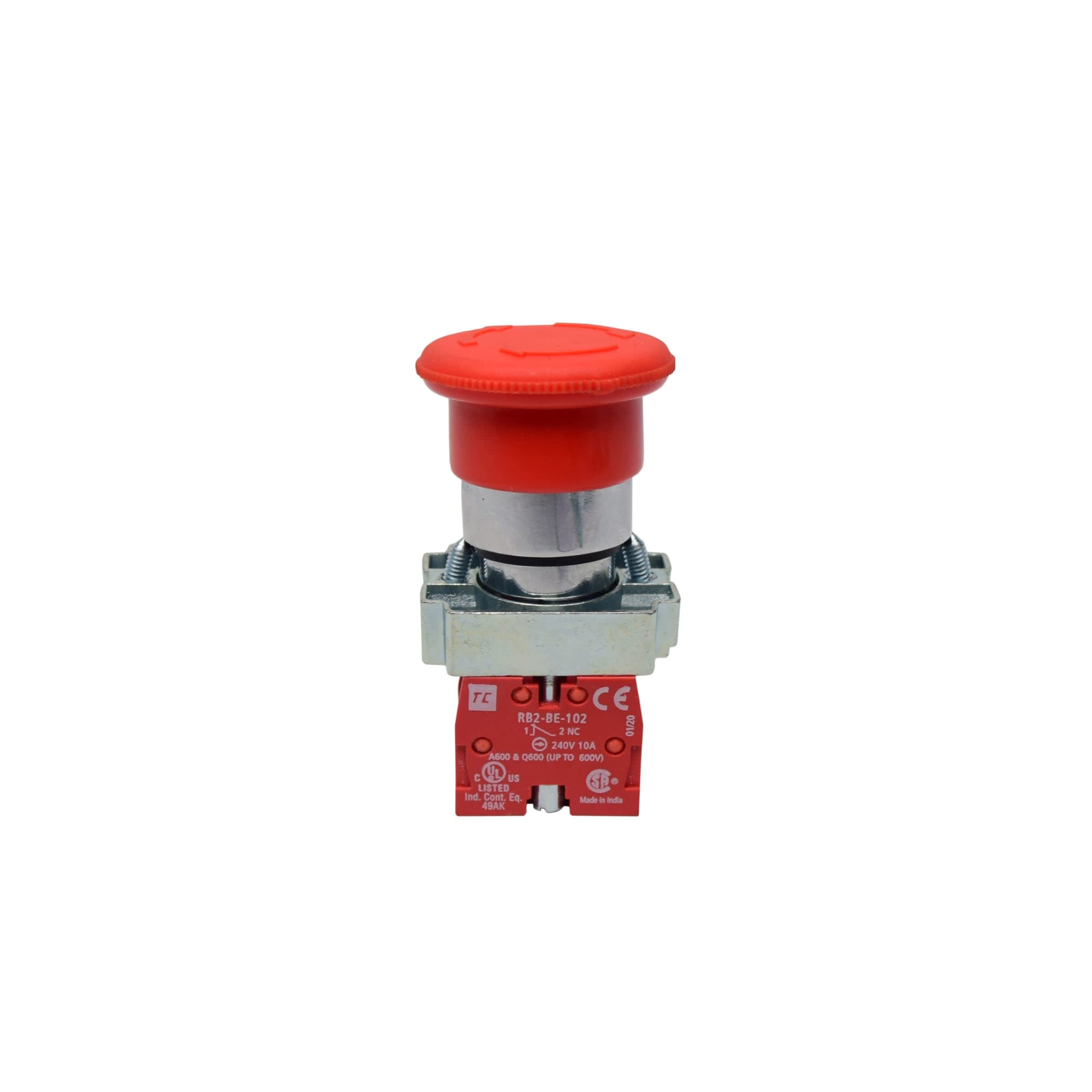 PULSADOR DE EMERGENCIA DESENCLAVAMIENTO POR GIRO 22MM-40MM 1NC RCB2-BS542 TC1