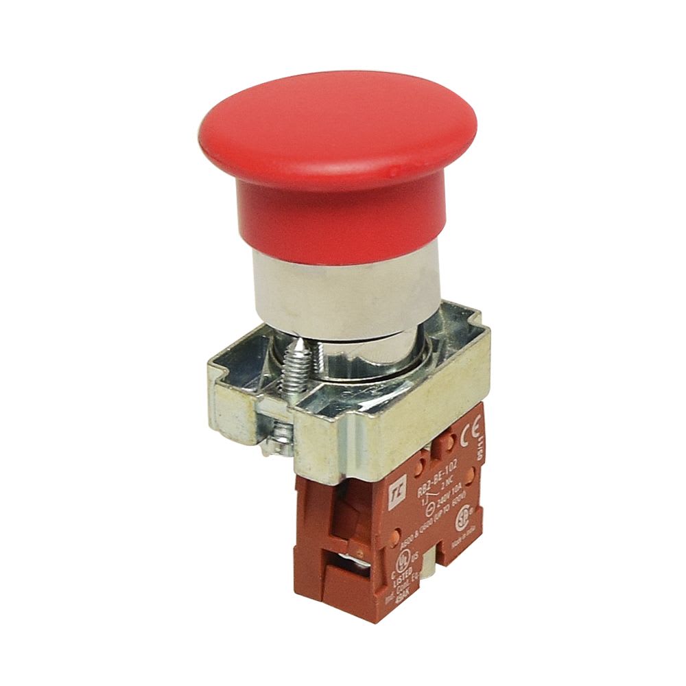PULSADOR DE EMERGENCIA S/RETENCION 22MM-40MM 1NC RCB2-BC42 RAAS-CONTROLS