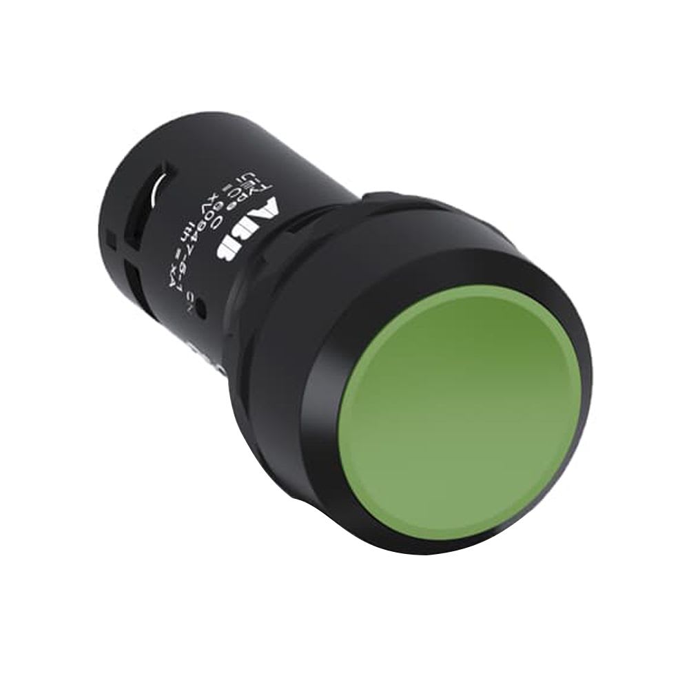 PULSADOR NO LUMINOSO RASANTE VERDE 22MM 1NA PLASTICO NEGRO INTEGRADO 1SFA619100R1012 ABB1
