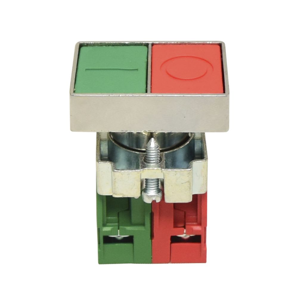 PULSADOR NO LUMINOSO DOBLE VERDE/ROJO 22MM NA+NC RCB2-BA875 TC1