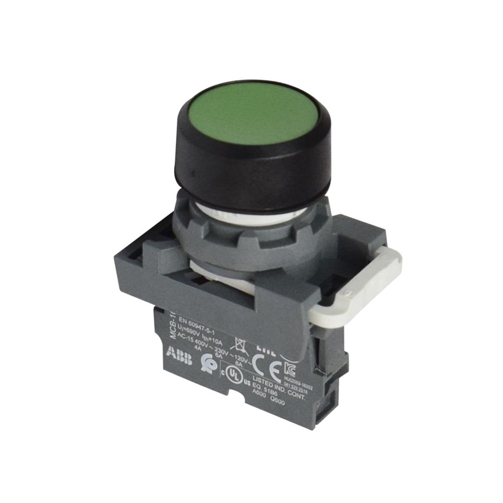 PULSADOR NO LUMINOSO RASANTE VERDE 22MM 1NA 23702 LEGRAND1