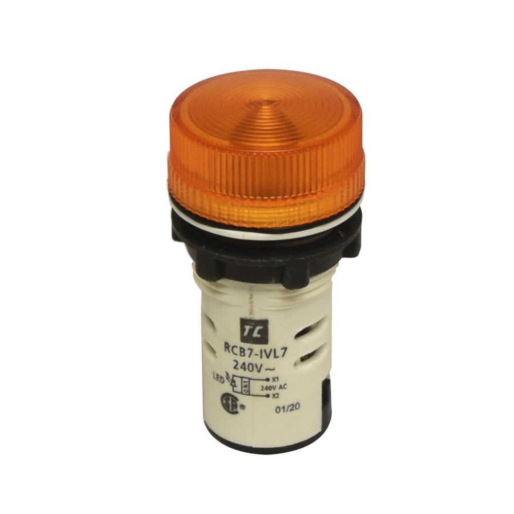 PILOTO AMBAR 240VAC PLASTICO RCB7-IVL-75240VAC TC