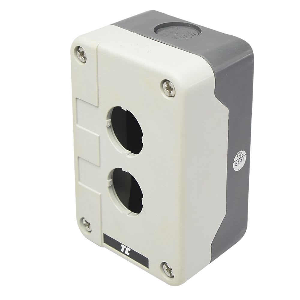 CAJA VACIA D/TERMOPLASTICO PARA PULSADOR DE 2 ORIFICIOS 22MM IP65 RC-2P TC1