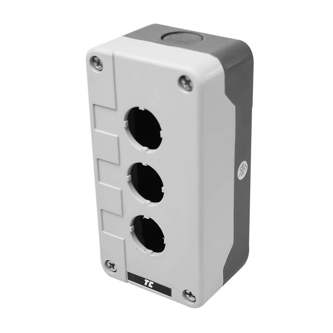 CAJA VACIA D/TERMOPLASTICO PARA PULSADOR DE 3 ORIFICIOS 22MM IP65 RC-3P TC