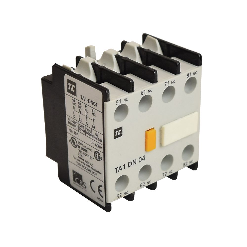 BLOCK DE CONTACTO AUXILIAR FRONTAL 4NC PARA CONTACTOR TA1-DN04 TC1