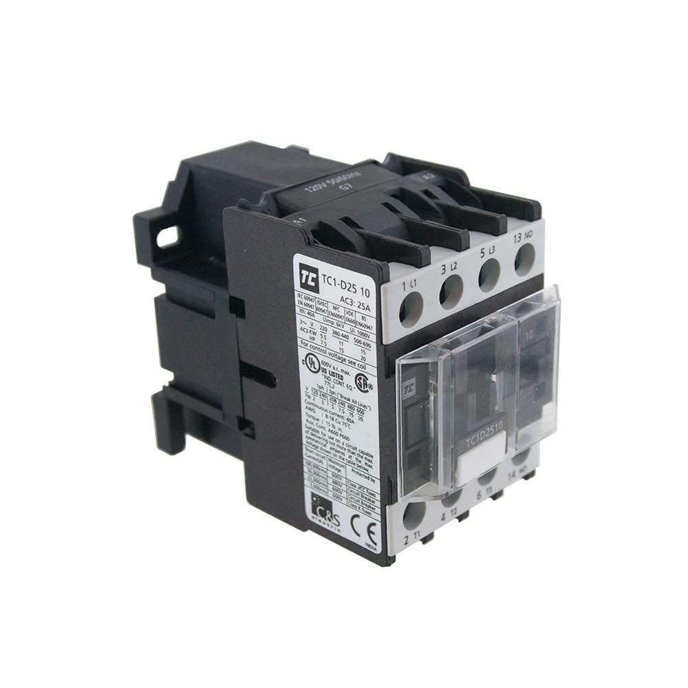 CONTACTOR 25A(AC3) 40A(AC1) 690V 3P 1NA 220VAC TC1D2510M7 TC1