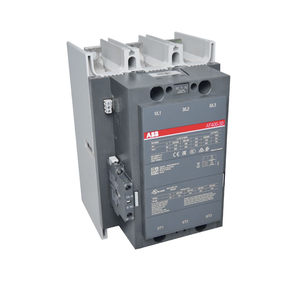 CONTACTOR 400A(AC3) 600A(AC1) 690V 3P 1NA+1NC 100-250VAC/DC 1SFL577001R7011 ABB1