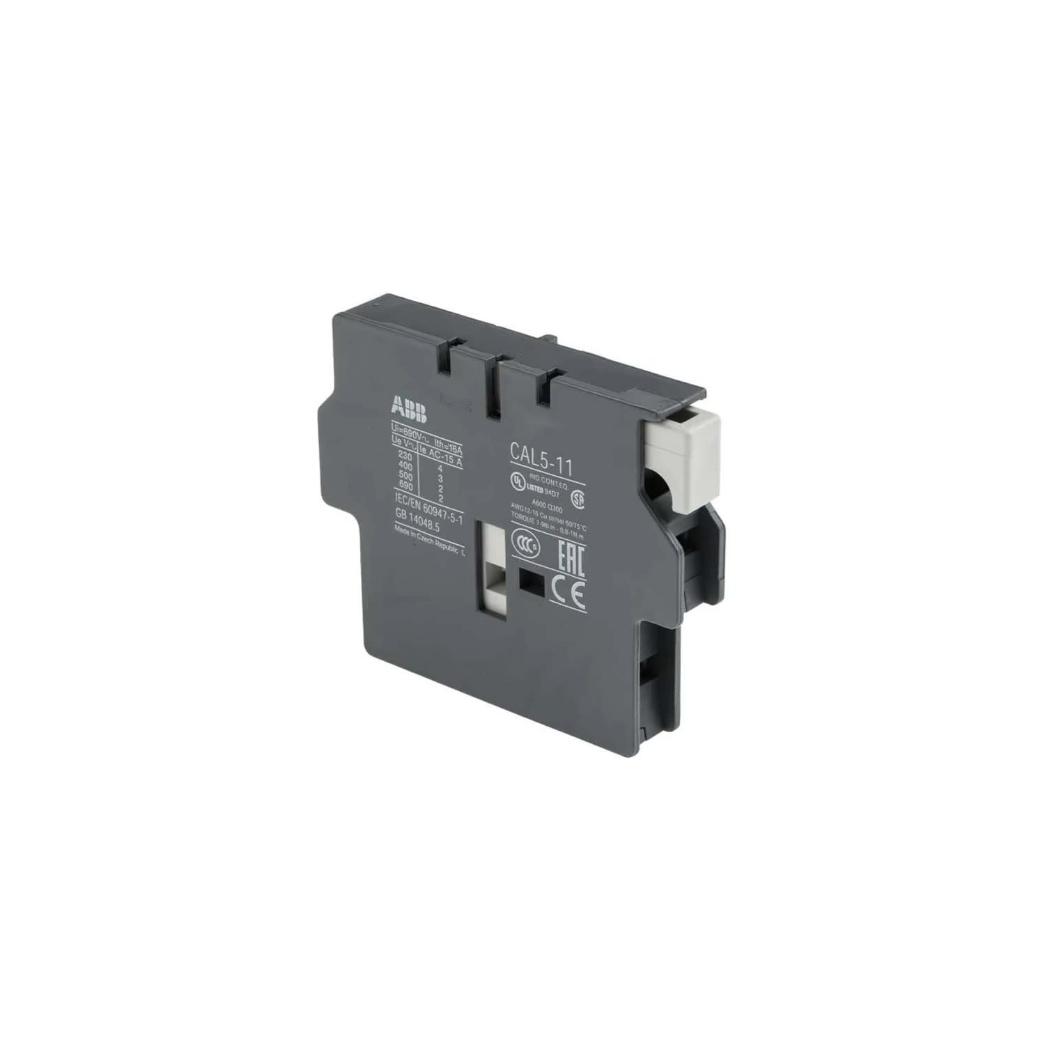 BLOCK DE CONTACTO AUXILIAR LATERAL 1NA+1NC PARA CONTACTOR UA16-UA75 1SBN010020R1011 ABB1