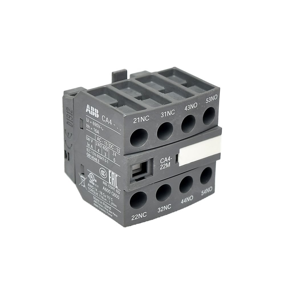 BLOCK DE CONTACTO AUXILIAR FRONTAL 2NA+2NC PARA CONTACTORES AF09-AF16 30-10 1SBN010140R1122 ABB