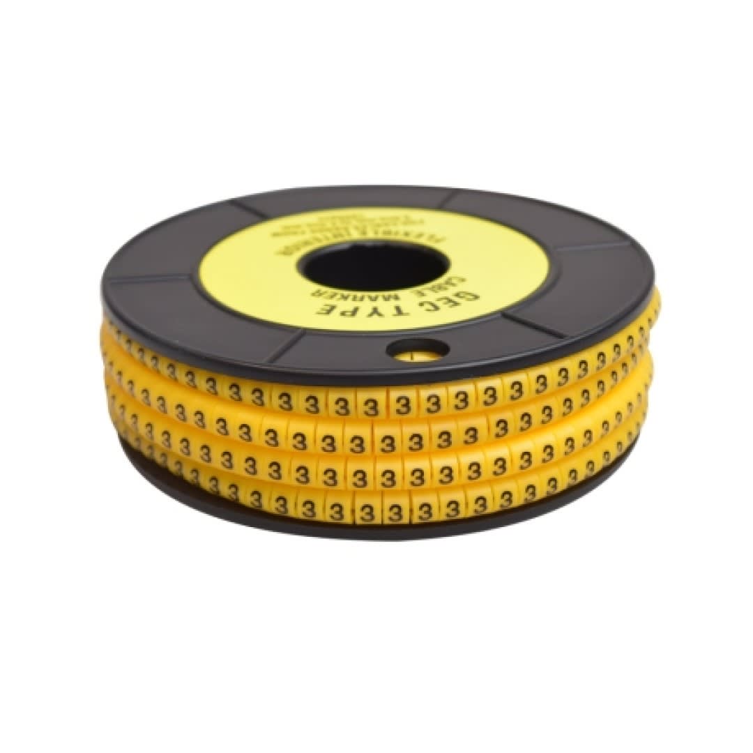 MARCADOR TUBULAR NÚMERO: 3 PARA CABLE 14-12AWG X1000UND GEC-1 ARDY