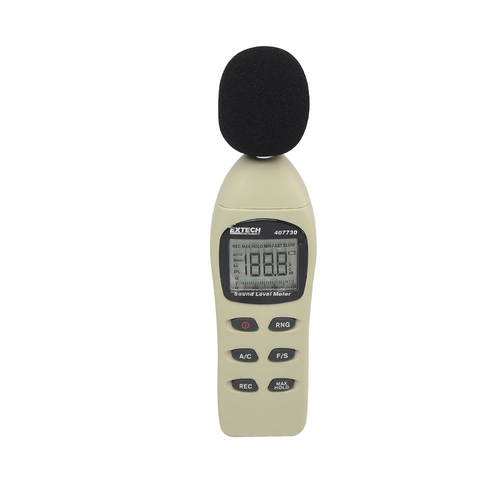 DECIBELIMETRO 40-130DB. PONDERACION A-C. 0.1DB RESOLUCION AC. ANALOG OUT 407730 EXTECH