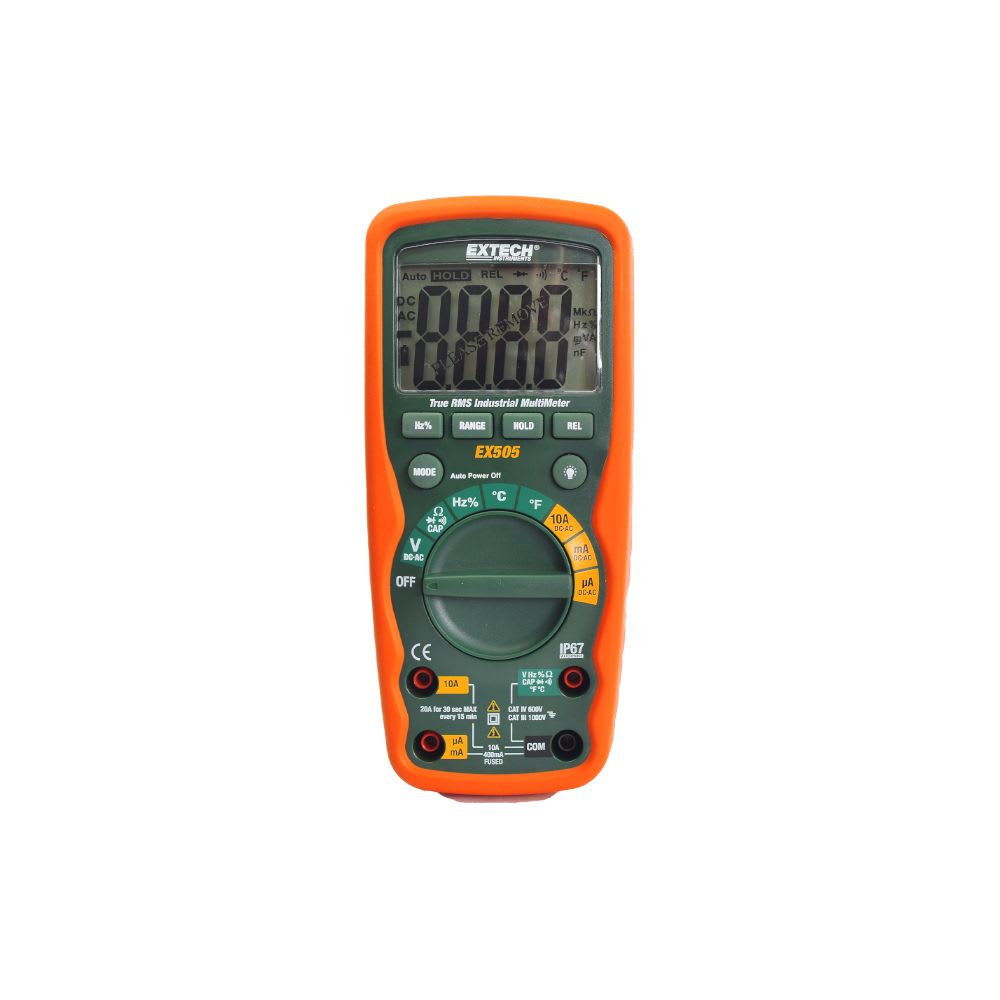MULTIMETRO DIGITAL 1000VAC/DC 10AAC/DC 40MOHMS TRMS EX505 EXTECH