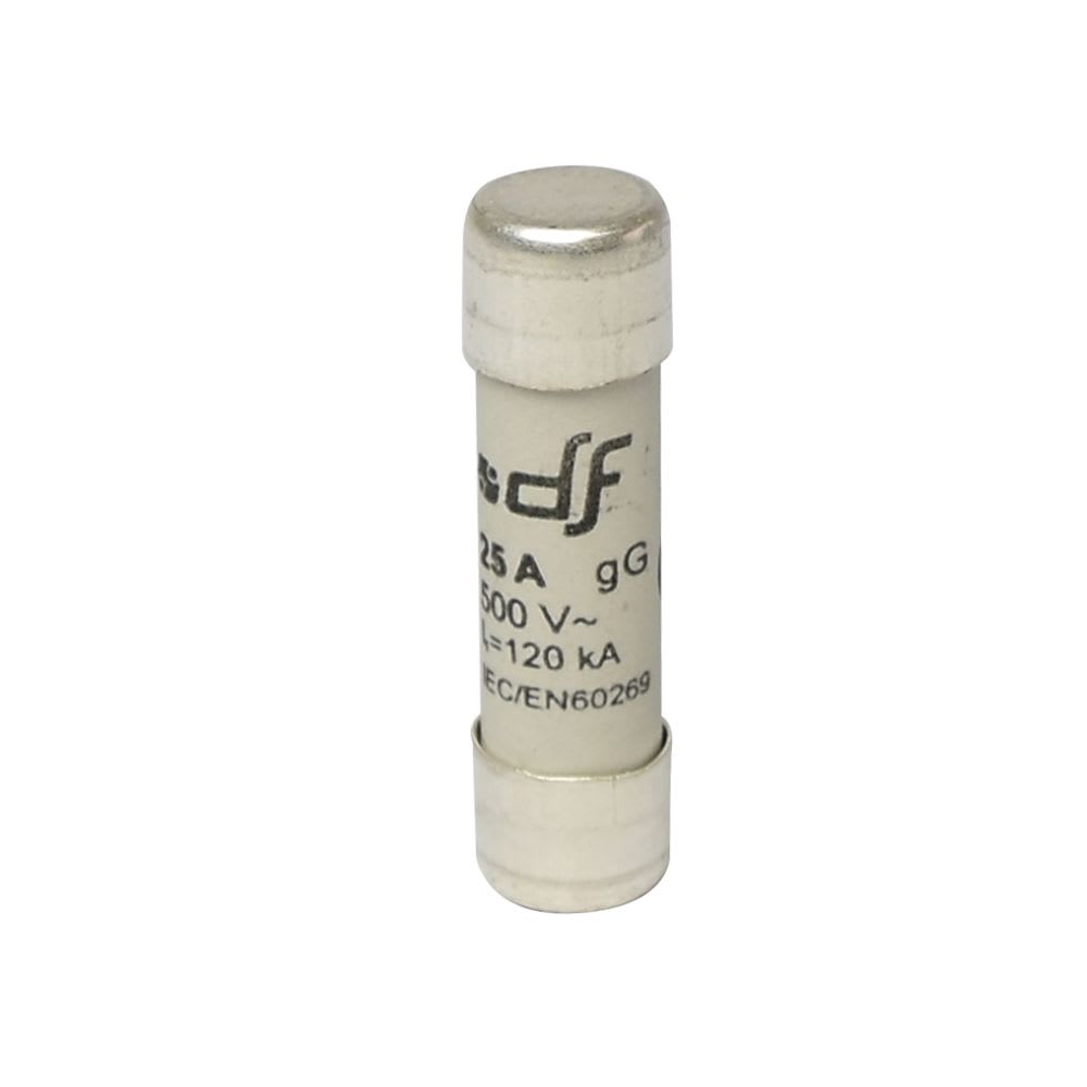 FUSIBLE CARTUCHO 10X38MM S/INDICADOR GL 25A 500VAC 120KA 420025 DF
