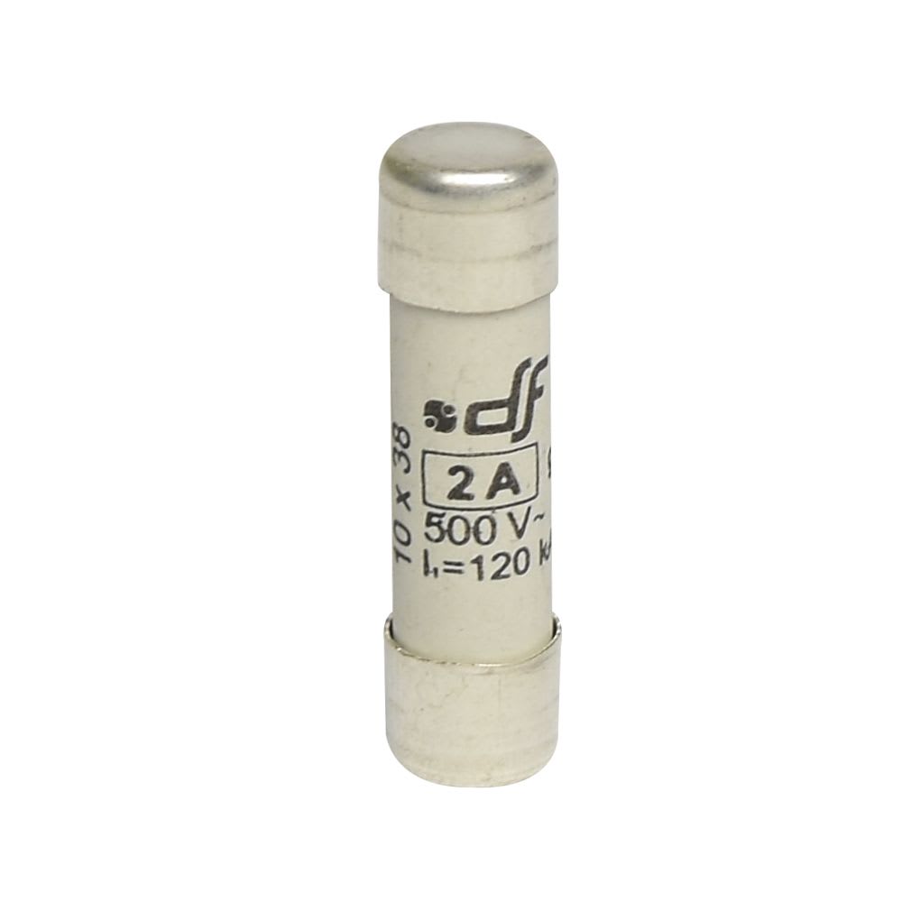 FUSIBLE CARTUCHO 10X38MM INDICADOR GG 2A 500VAC 120KA 420002 DF