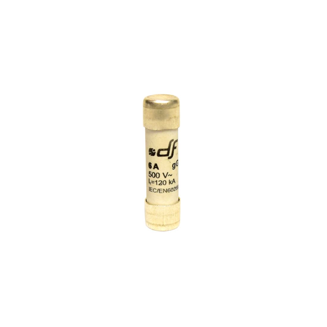 FUSIBLE CARTUCHO 10X38MM INDICADOR GG 6A 500VAC 120KA 420006 DF