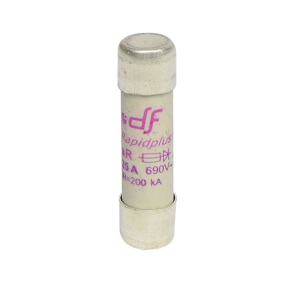 FUSIBLE CARTUCHO 10X38MM ULTRA RAPIDO 25A 600VAC 100KA AR 491145 DF1