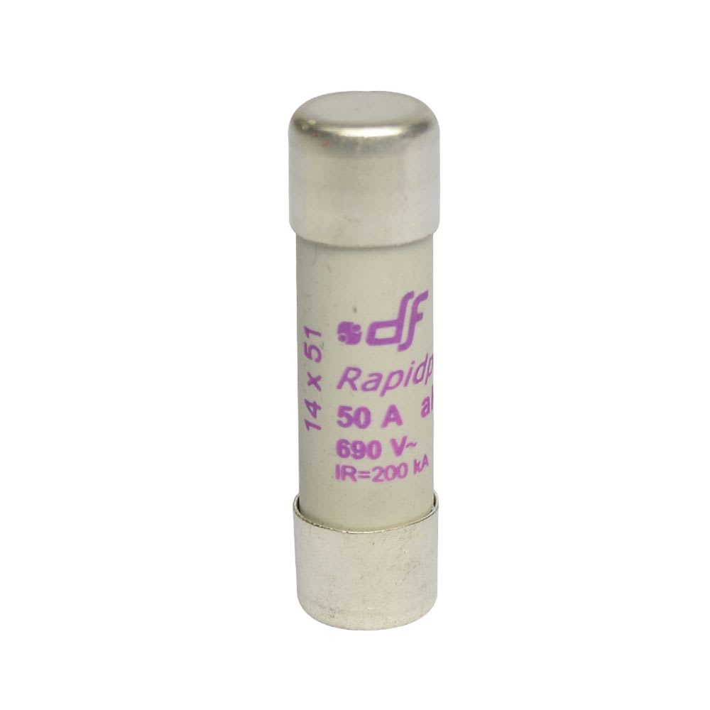 FUSIBLE CARTUCHO 14X51MM ULTRA RAPIDO 50A 600VAC 100KA AR 491270 DF1