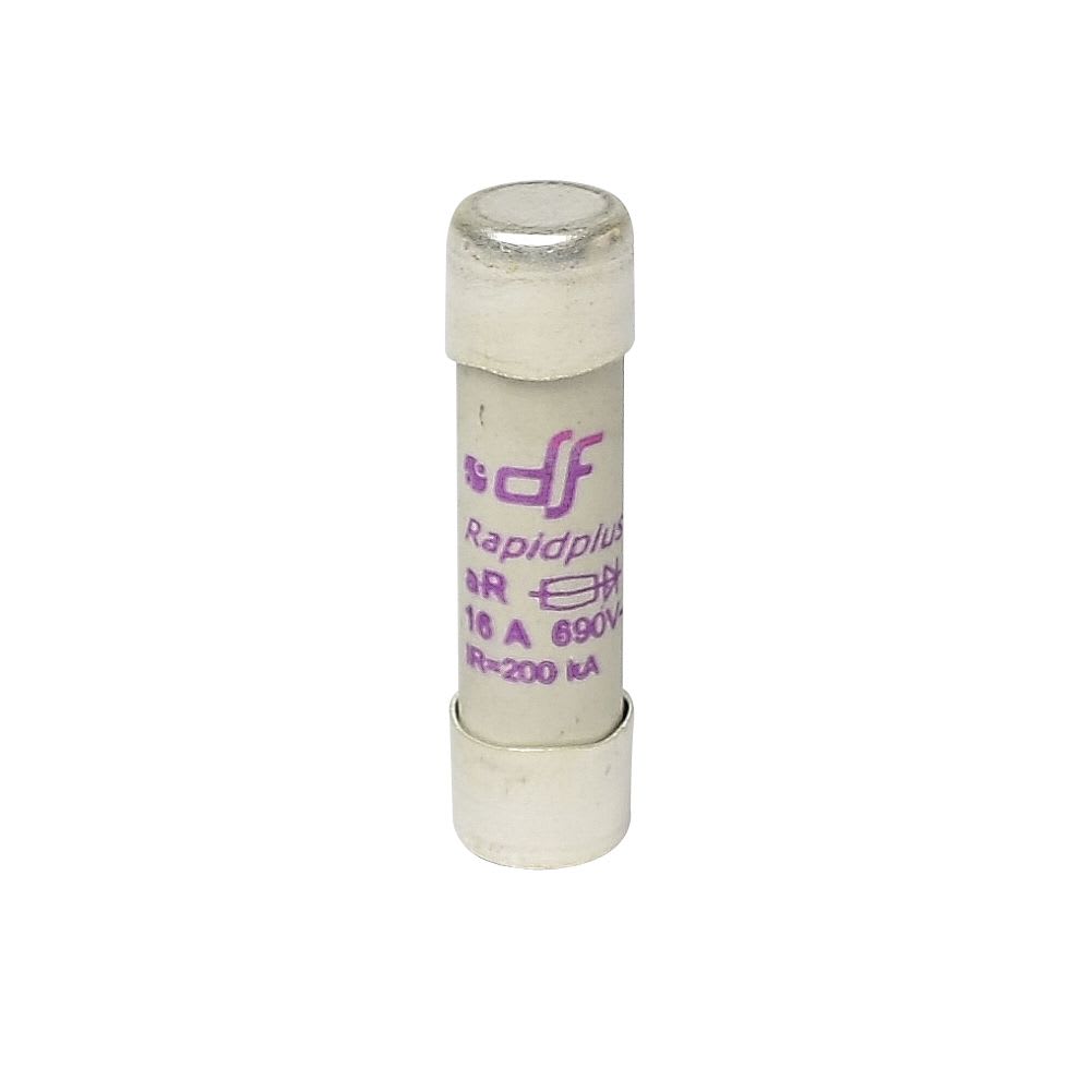 FUSIBLE CARTUCHO 10X38MM ULTRA RAPIDO 16A 600VAC 100KA AR 491135 DF1