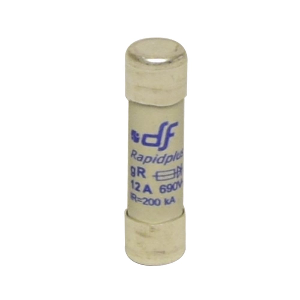 FUSIBLE CARTUCHO 10X38MM ULTRA RAPIDO 12A 600VAC 100KA GR 492007 DF