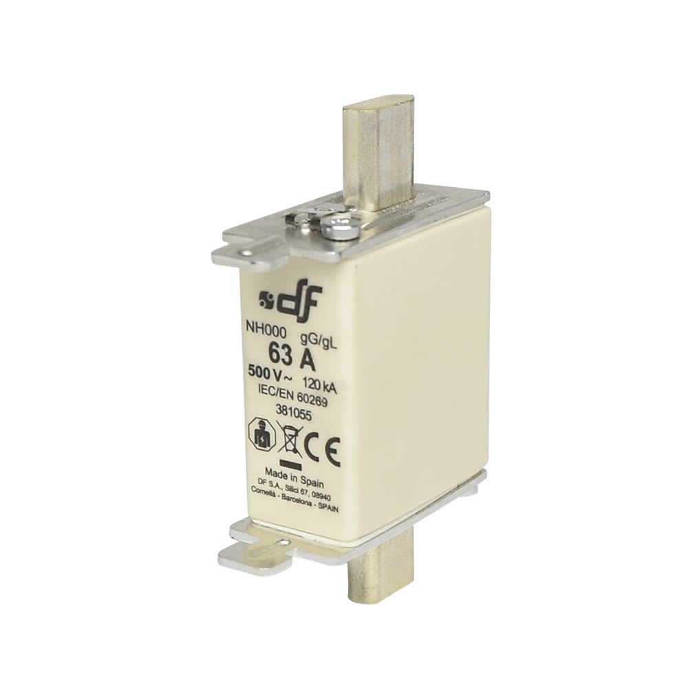 FUSIBLE NH-000 63AX500VAC ICC:120KA C/INDICADOR FALLA GL-GG 381055 DF1