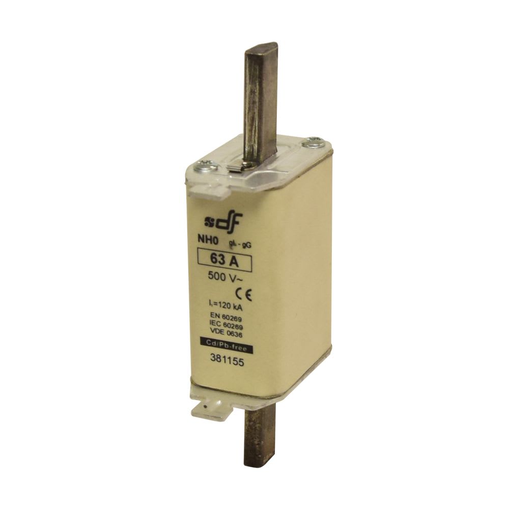 FUSIBLE NH-0 63AX500VAC ICC:120KA C/INDICADOR FALLA GL-GG 381155 DF