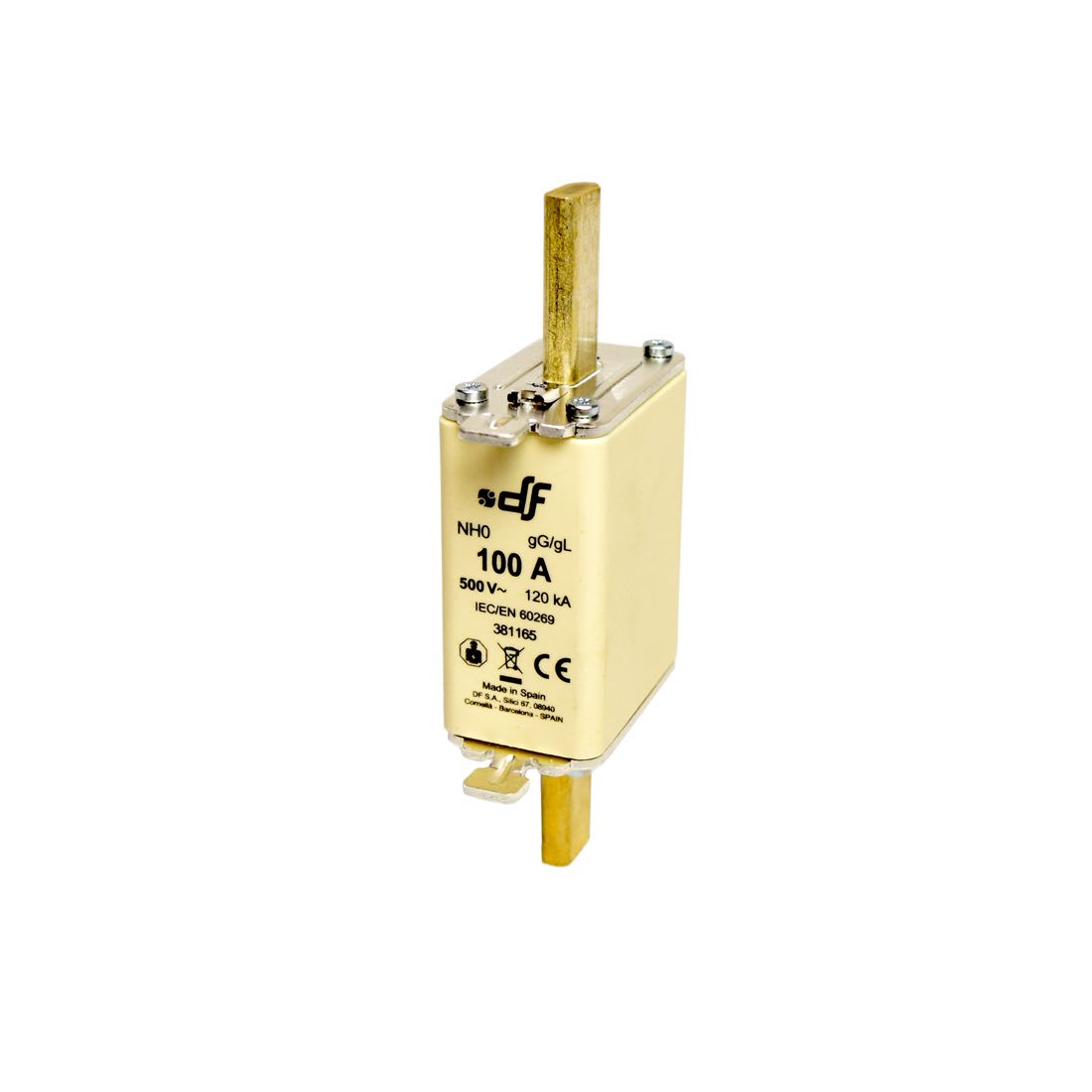 FUSIBLE NH-0 100AX500VAC ICC:120KA C/INDICADOR FALLA GL-GG 381165 DF1