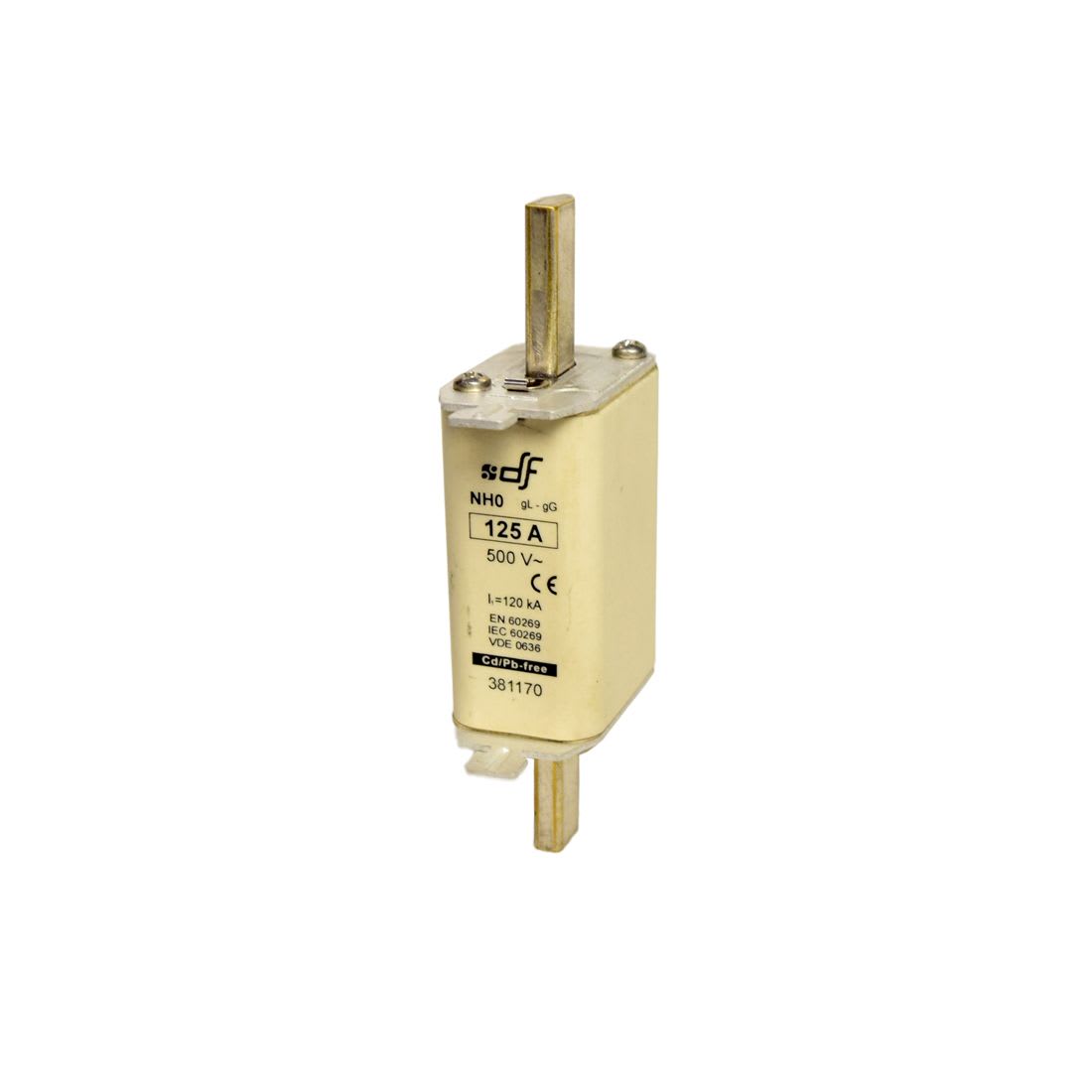 FUSIBLE NH-0 125AX500VAC ICC:120KA C/INDICADOR FALLA GL-GG 381170 DF1