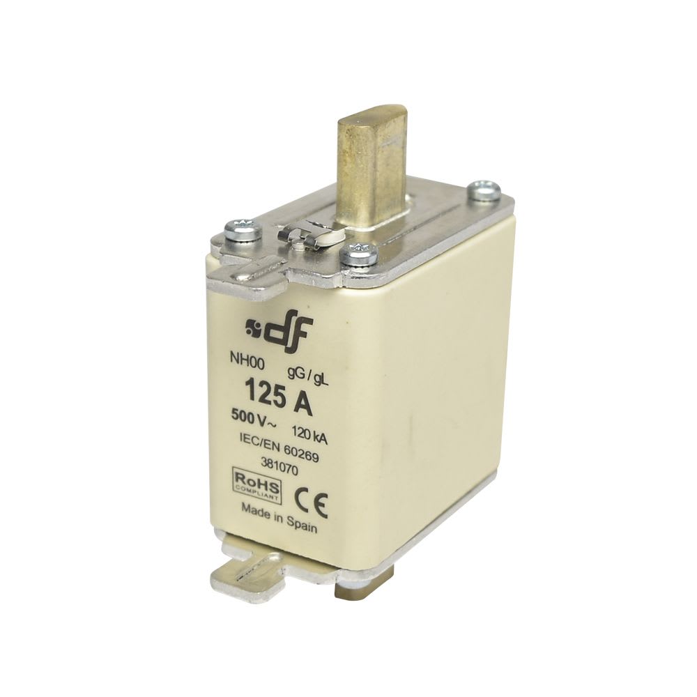 FUSIBLE NH-00 125AX500VAC ICC:120KA C/INDICADOR FALLA GL-GG 381070 DF