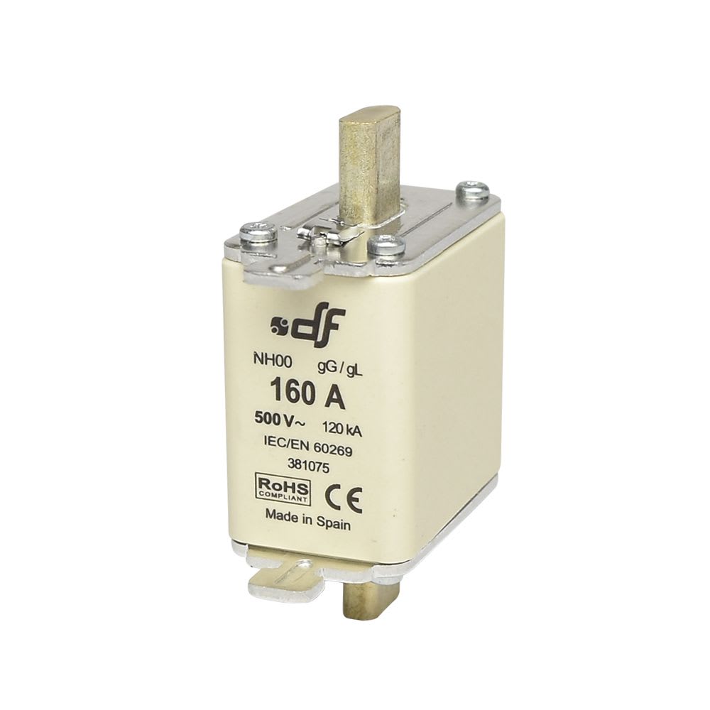 FUSIBLE NH-00 160AX500VAC ICC:120KA C/INDICADOR FALLA GL-GG 381075 DF1