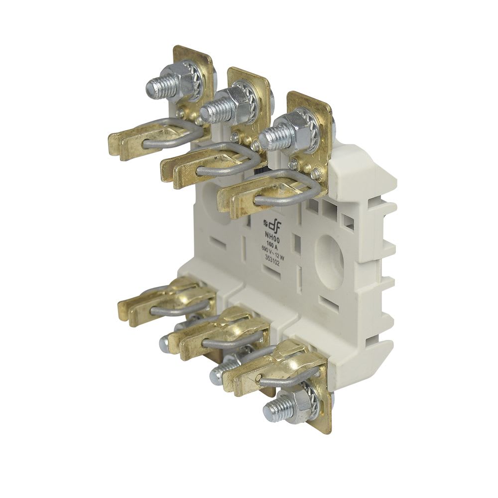 BASE PORTAFUSIBLE TRIPOLAR DE POLIESTER FIJO DIN NH-00 690VAC 353102 DF