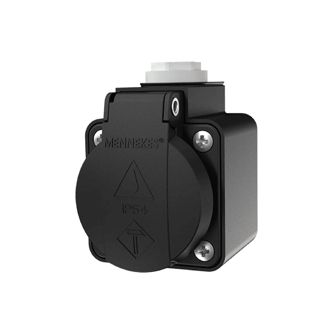 TOMA VISIBLE SCHUKO NEGRO 16AMP 2P+T 250V IP54 MENNEKES1