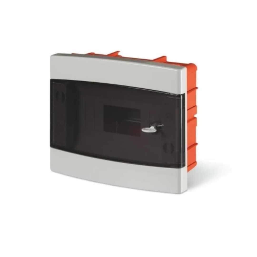 TABLERO PARA EMPOTRAR DE TERMOPLASTICO 8DIN 210X254X75MM CON PUERTA 675.2008U SCAME