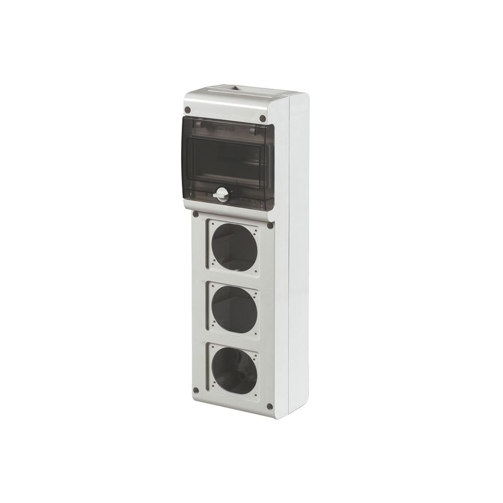 CAJA COMBINADA P/3 TOMACORRIENTES P/EMPOTRAR INCLINADA 16-32A 6 DIN BLOCK3 632.3500-000 SCAME