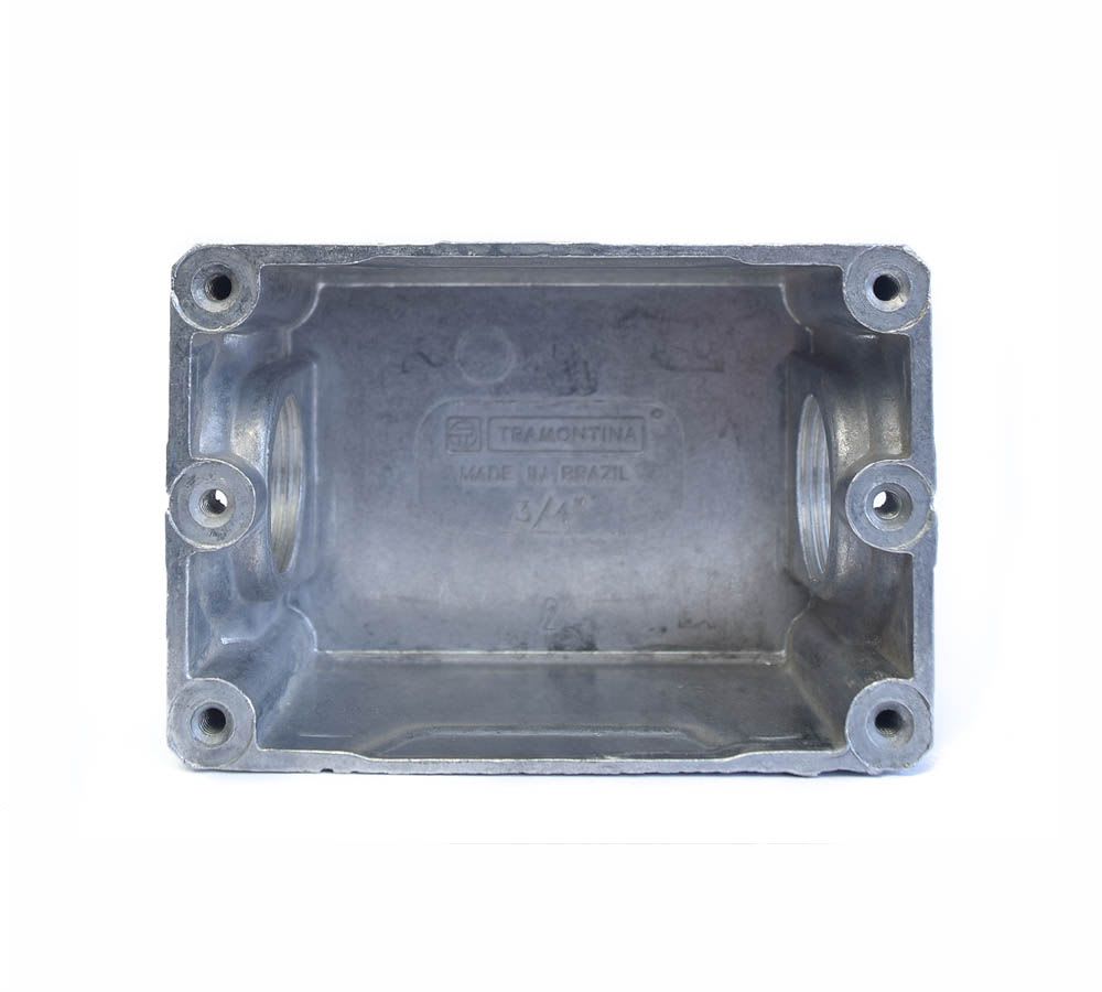 CAJA DE DERIVACION 4X2 DE ALEACION DE ALUMINIO (95X65X45MM) 3/4'' SIN TAPA 56120/012 TRAMONTINA2