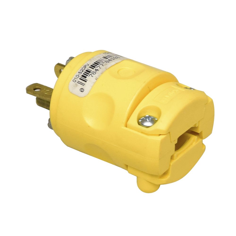 ENCHUFE PLANO 2X20A+T 125/250V NEMA 5-20P PVC AMARILLO 520PV LEVITON3