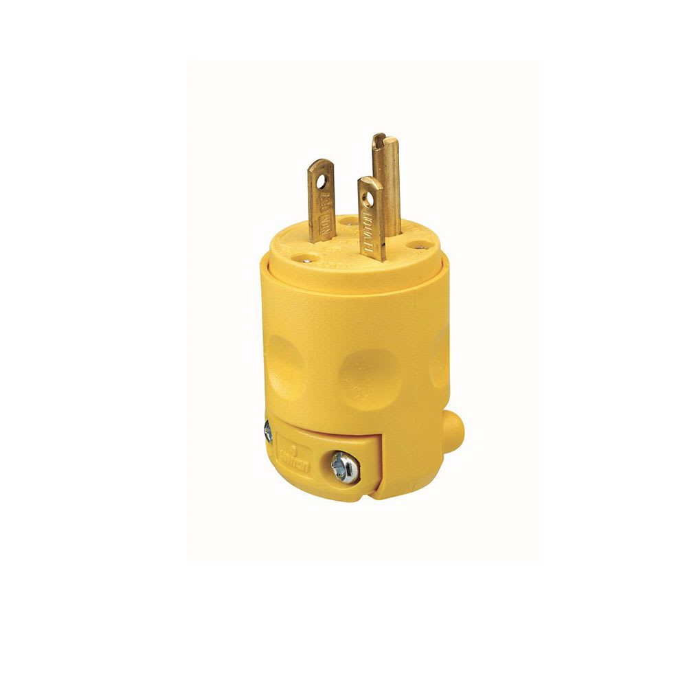 ENCHUFE PLANO 2X20A+T 250V NEMA 6-20P PVC AMARILLO 620PV LEVITON