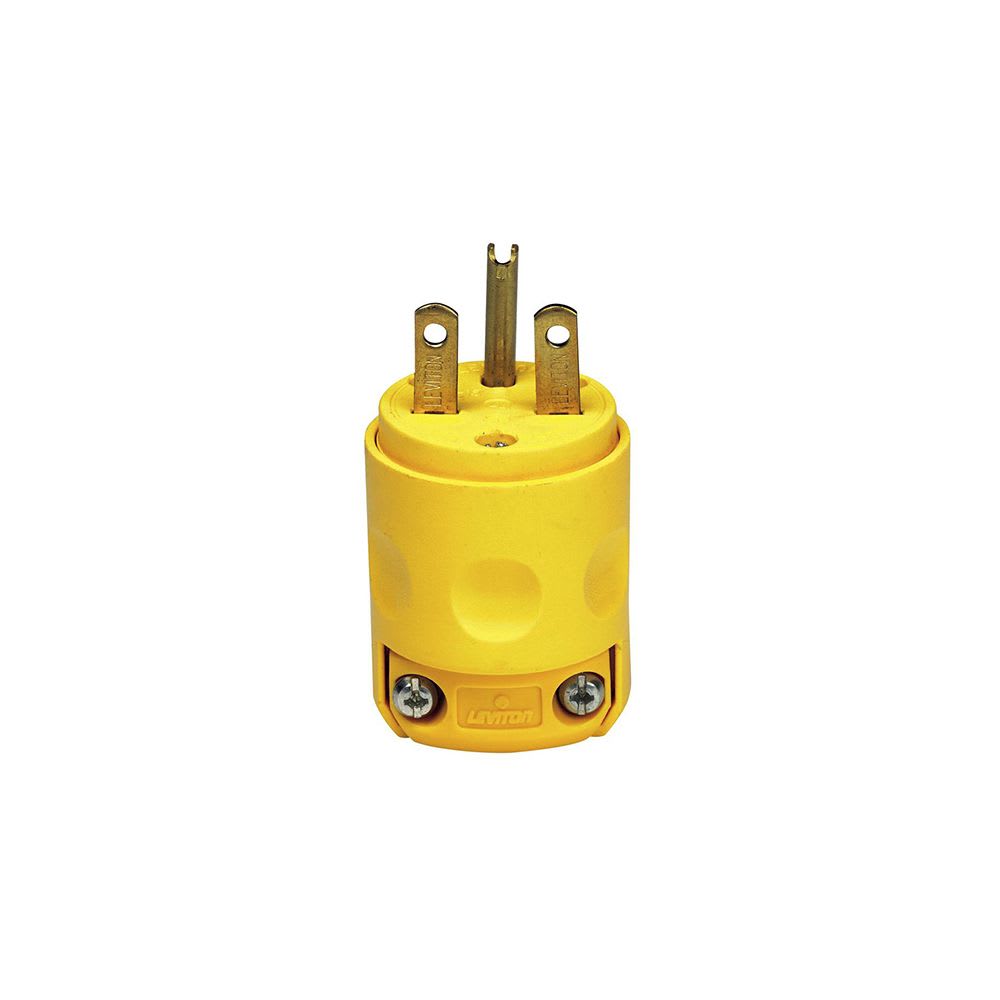 ENCHUFE PLANO 2X15A+T 250V NEMA 6-15P PVC AMARILLO 615PV LEVITON