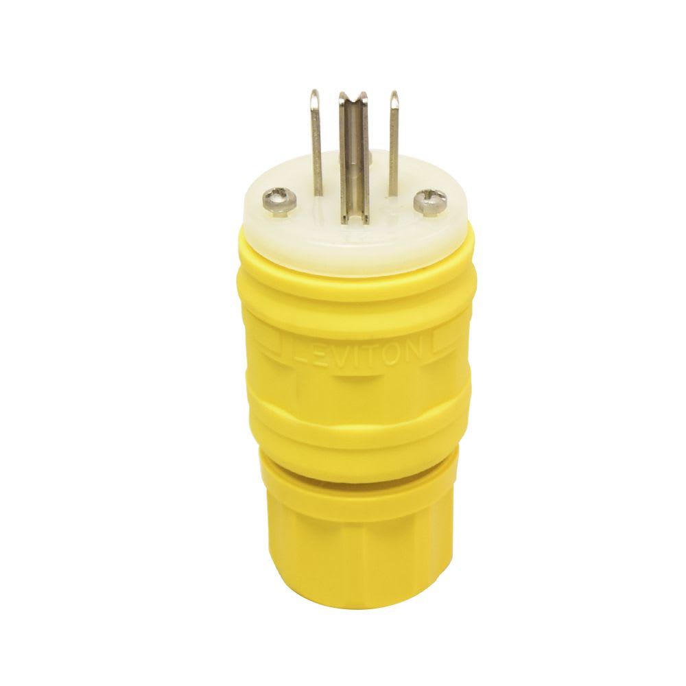 ENCHUFE HERMETICO WETGUARD 2X15A+T NEMA 5-15P AMARILLO 14W47 LEVITON1