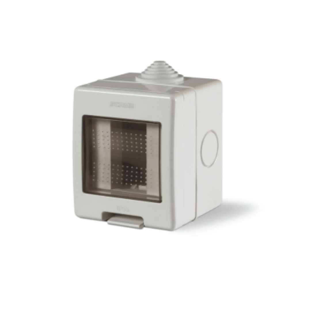 CAJA PARA ADOSAR 1 MODULO CON TAPA TRANSPARENTE SIN ADAPTADOR UNIBOX IP55 136.5121 SCAME