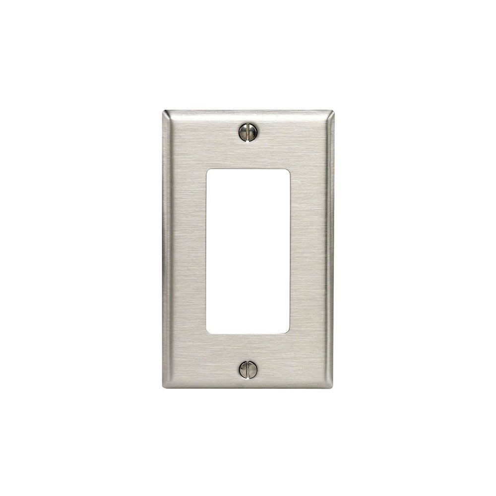 PLACA DECORA (1 GANG) DE ACERO INOXIDABLE 84401-40 LEVITON1