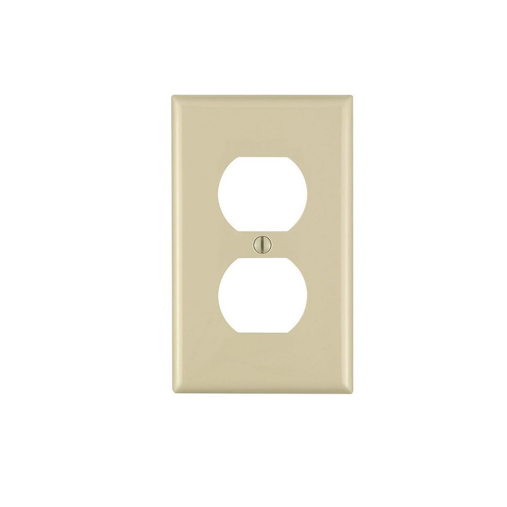 PLACA PARA TOMACORRIENTE DOBLE DE NYLON MARFIL 80703-I LEVITON1