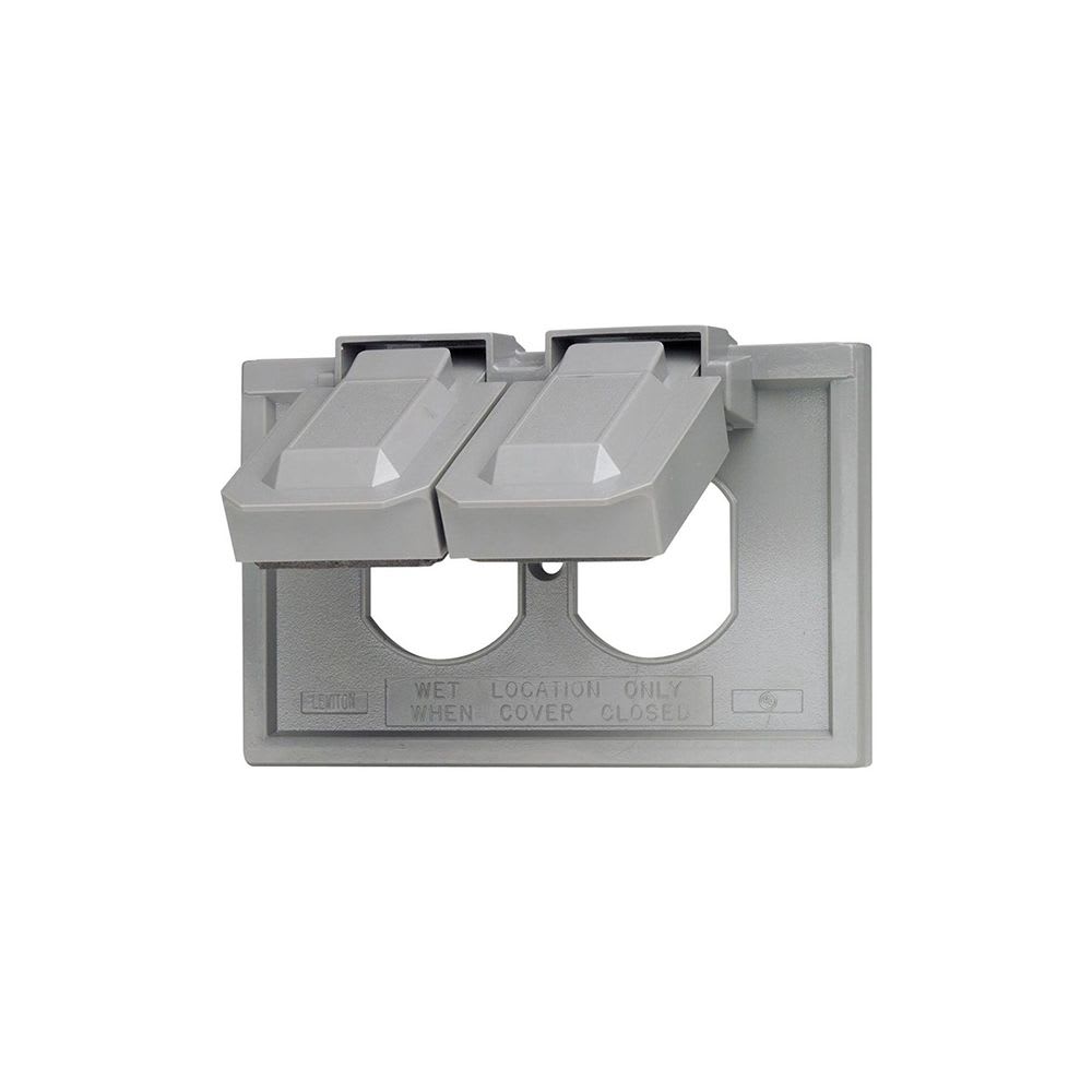 PLACA HERMETICA HORIZONTAL P/TOMACORRIENTE DOBLE TERMOPLASTICO 4976-GY LEVITON