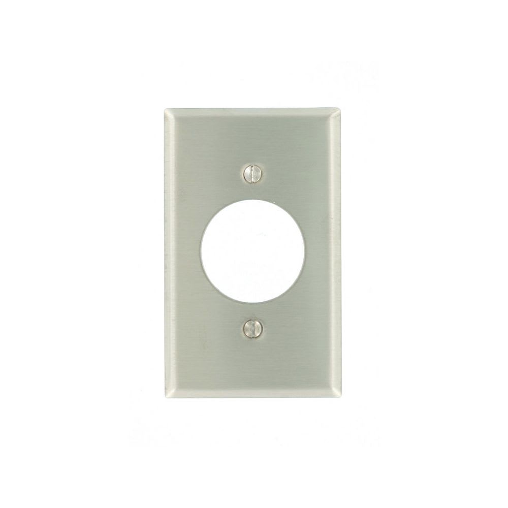 PLACA PARA TOMACORRIENTE SIMPLE DE ACERO INOXIDABLE 1.60 20/30A 84020-40 LEVITON