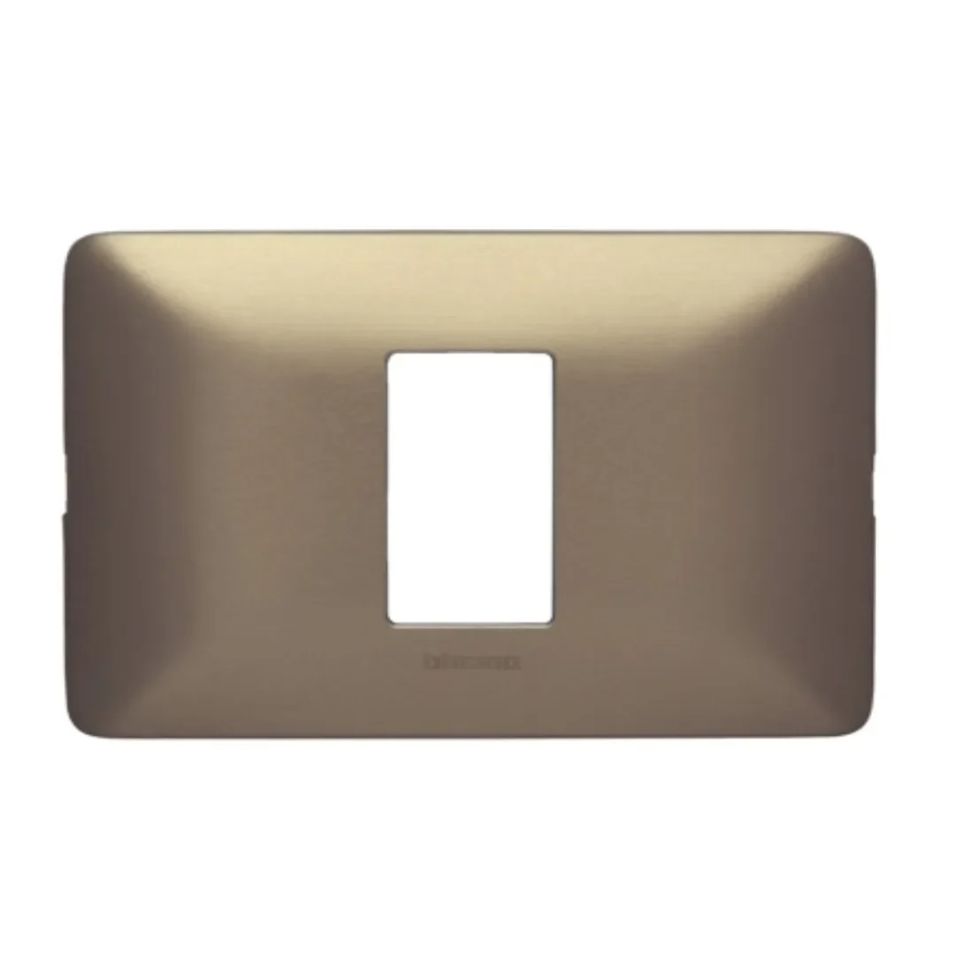 PLACA RECTANGULAR DE ALUMINIO DE 01 MODULO COLOR TITANIO AM503SM1TI BTICINO2