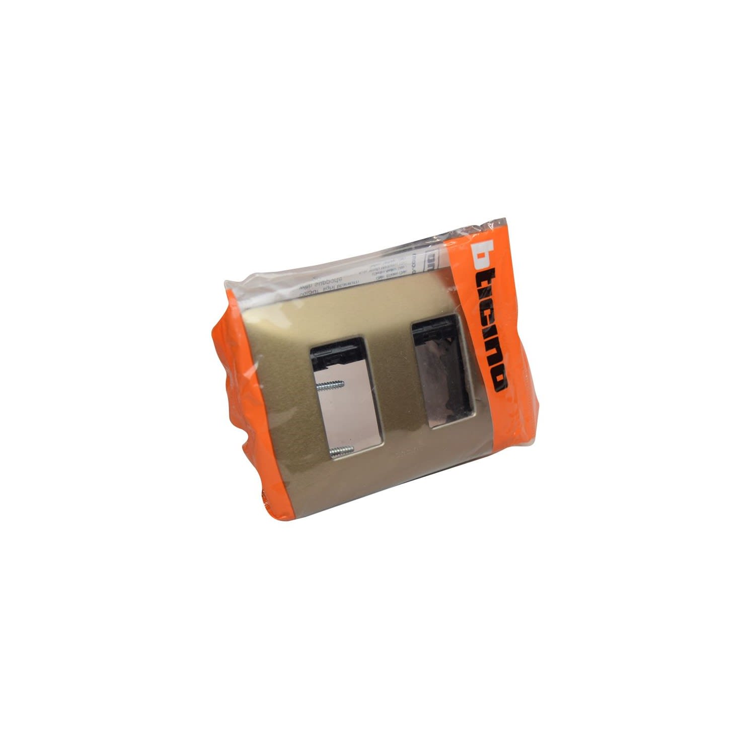 PLACA DE ALUMINIO 2 MODULOS CHAMPAGNE MATIX AM503SM2CH BTICINO